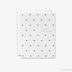 Alles Gute zum Geburtstag Karte | Schwarz und weiß gepunktete Karte | Schick | Minimalistischer Geburtstag | Moderne Geburtstagskarte | Preppy Geburtstag | Klassische Bday