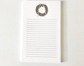 Christmas Wreath Notepad | Wreath Lover Notepad | Christmas Pads | Wreath Notepad | To Do List | Family Gift / Seasonal Notepad