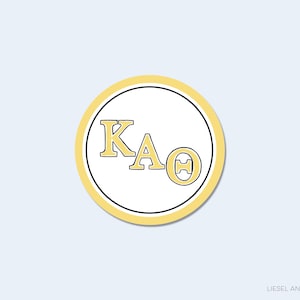 Pegatinas de letras Kappa Alpha Theta con licencia oficial / Pegatina redonda griega / Sello de sobre / Pegatina de hermandad / Pegatina Kappa Alpha Theta