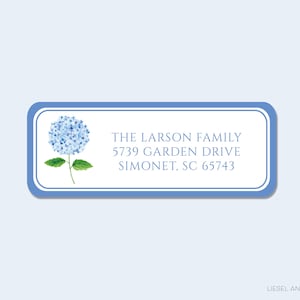 Hydrangea Return Address Labels PRINTED | White Matte Address Envelope Labels | Personal Address Labels | Floral Return Mailing Stickers
