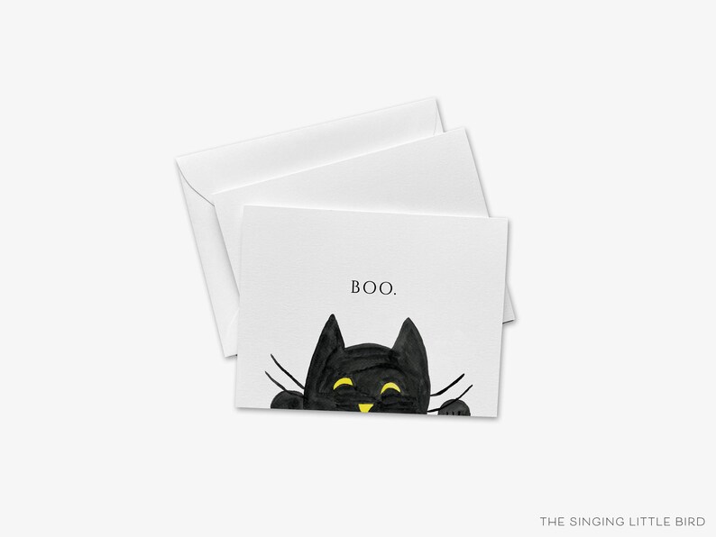 Cute Halloween Card | Black Cat Card | Boo Card | Cards for Halloween | Halloween Greeting Cards | Card for Boo | Halloween Lover | Spooky image 2