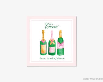 Pegatina personalizada para botella de champán/etiqueta de regalo de cumpleaños