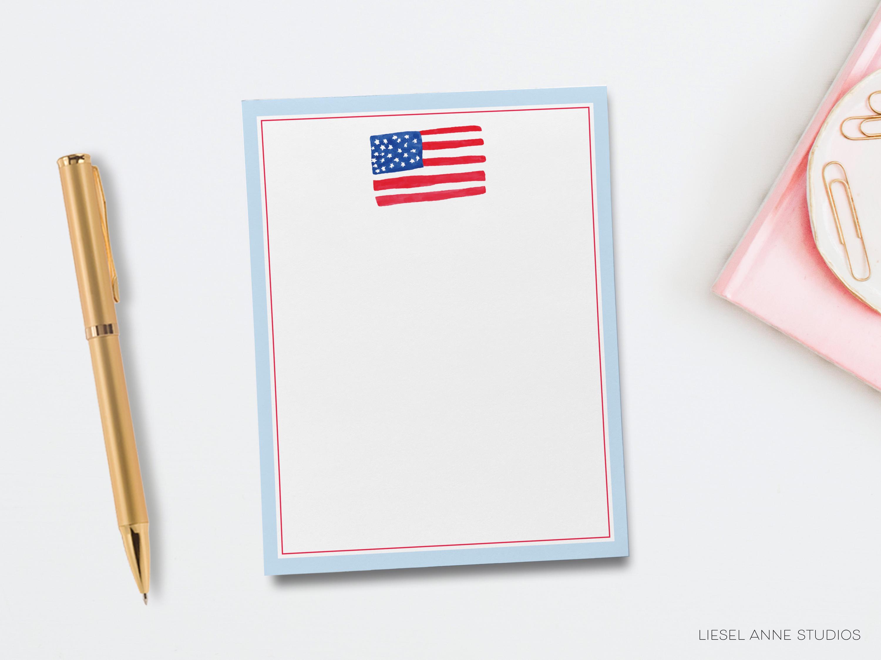 American Flag Notepad | Patriotic Gift | USA Pad | Watercolor | Red ...