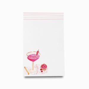Cocktail Lover Notepad | Pink Notepad Set | To Do List | Feminine Notepad | Pink Drink Gift | Coupe Glass Martini Bar Cart | Gift For Her