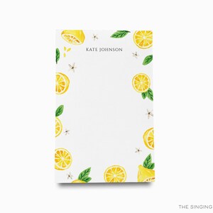 Bloc de notas personalizado de limón / Juego de blocs de notas para amantes del limón / Lista de tareas de verano / Bloc de notas femenino / Regalo personalizado / Regalo de limones y cítricos Large (8.5" x 5.5")