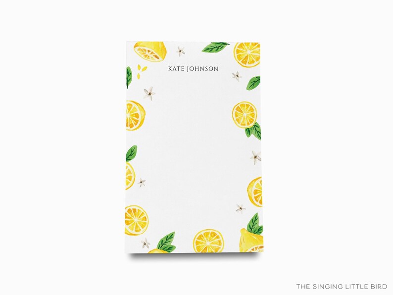 Bloc de notas personalizado de limón / Juego de blocs de notas para amantes del limón / Lista de tareas de verano / Bloc de notas femenino / Regalo personalizado / Regalo de limones y cítricos Large (8.5" x 5.5")