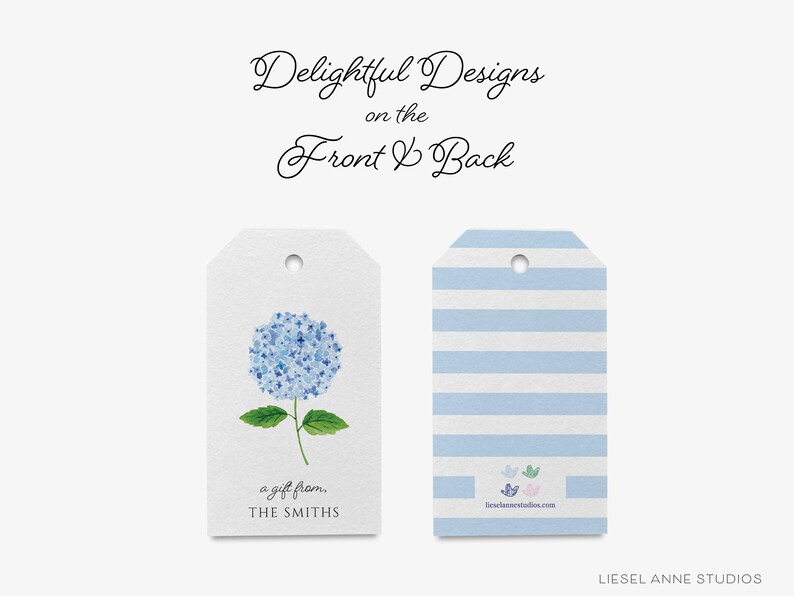Hydrangea Gift Tags Hydrangea Tag Feminine Tag Watercolor Flower Spring Birthday Tag Favor Tags Gift for her Floral Gift Tag image 3