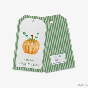 Pumpkin Gift Tags | Happy Fall Tag | Halloween Favor Tag | Watercolor Autumn Tags | Pumpkin Favor Tags | Gift for her | Pumpkin Theme Tag
