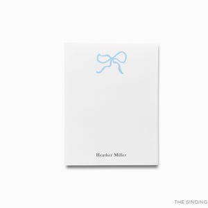 Light Blue Bow Notepad | Blue Gingham Notepad Set | Blue To Do List | Preppy Feminine Notepads | Personalized Gift | Hostess Gift Blue Bow