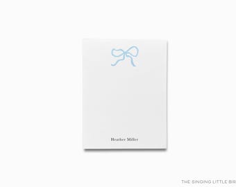 Bloc de notas con lazo azul / Juego de papelería personalizado