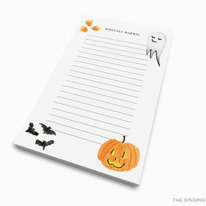 Spooky Halloween Notepad | Bats Jack-o-lantern Ghost Notepad Set | Fall ...