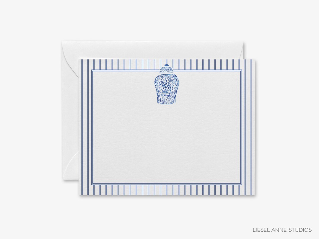 Ginger Notes Ginger Jar Flat Notecards | Hand Painted Notes | Thank You Card ...