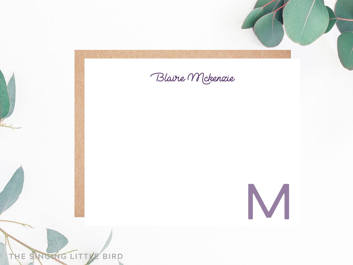 Family Name Personalized Stationery / Last Name Letter Etsy