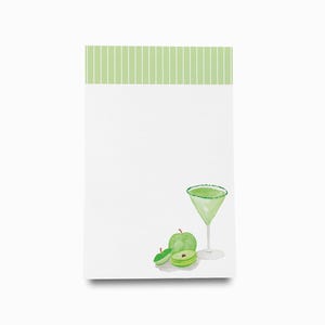 Cocktail Lover Notepad | Notepad Set | To Do List | Martini Lover Notepad | Hostess Gift | Sour Apple Martini Bar Cart | Drink Lover Gift