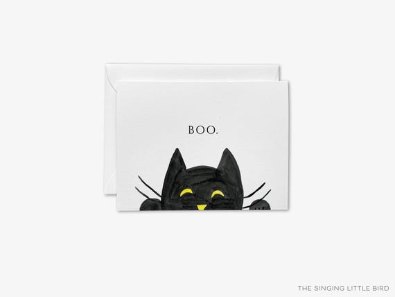 Cute Halloween Card | Black Cat Card | Boo Card | Cards for Halloween | Halloween Greeting Cards | Card for Boo | Halloween Lover | Spooky