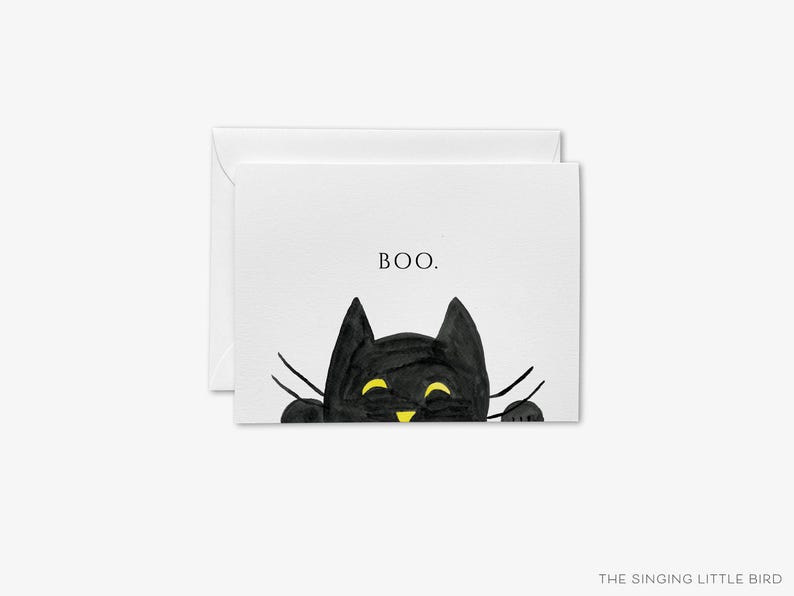 Cute Halloween Card | Black Cat Card | Boo Card | Cards for Halloween | Halloween Greeting Cards | Card for Boo | Halloween Lover | Spooky image 1