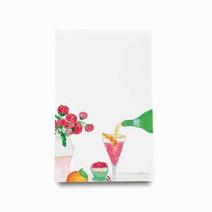 Cocktail Lover Notepad | Italian Notepad Set | Watercolor To Do List | Feminine Notepads | Summer Gift | Floral Bar Cart | Late Summer Notes