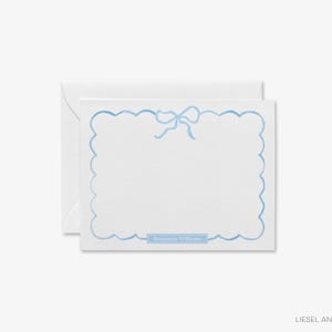 Bow Baby Shower Thank You Notes | Blue Bow Stationery | Boy Notecards | Baby Notecards | Personalized Baby Cards | It's A Boy Note Cards