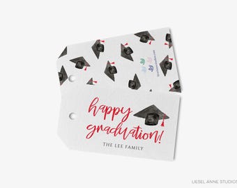 Personalized Happy Graduation Gift Tags | Graduation Gift Tag | Graduate Tag | Custom Enclosure Card Tag | Family Tag | Personalized Gift