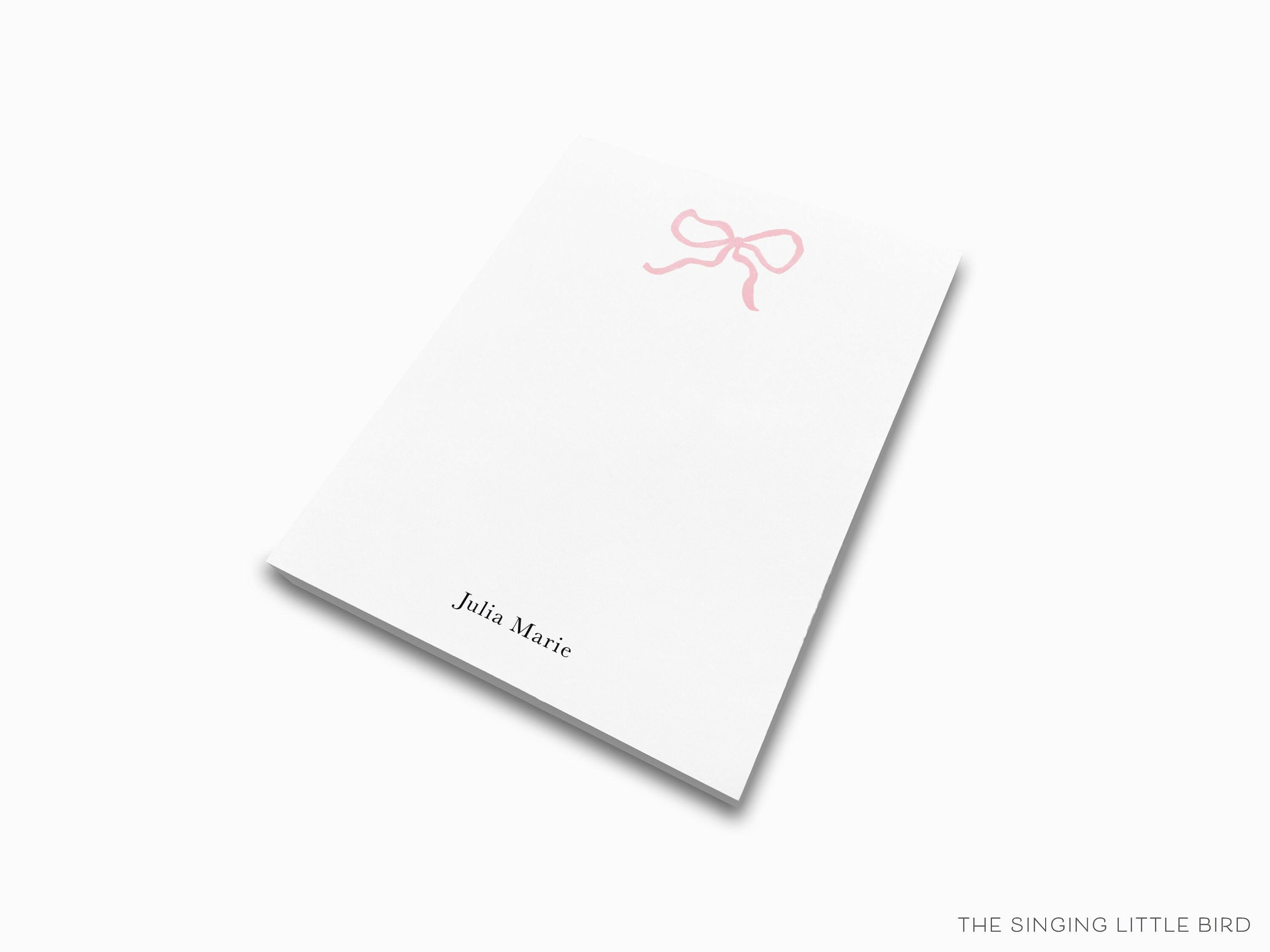 Personalized Pink Bow Notepad | Gingham Stationery Set - Etsy