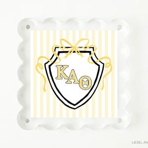 Kappa Alpha Theta Art Print | Officially Licensed | Mini Kappa Alpha Theta Sorority Scalloped Frame | Bid Day Big Little Gift | Dorm Decor