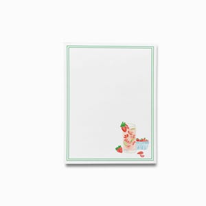 Cocktail Lover Notepad | Notepad Set | To Do List | Strawberry Basil Lover Notepad | Summer Gift | Strawberry Bar Cart | Summer Party Gift