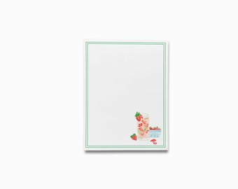 Cocktail Lover Notepad | Notepad Set | To Do List | Strawberry Basil Lover Notepad | Summer Gift | Strawberry Bar Cart | Summer Party Gift