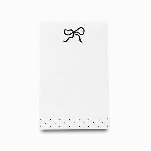 Black Bow Notepad | Modern Notepad Set | Black and White To Do List | Minimalist Feminine Notepads | Black and White Gift | Hostess Gift