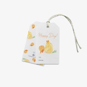 Happy Day Cocktail Gift Tags | Peach Bellini Tag | Peach Gift Tag | Watercolor Painted Tag | Birthday Favor Tag | Bellini Lover Gift Tag