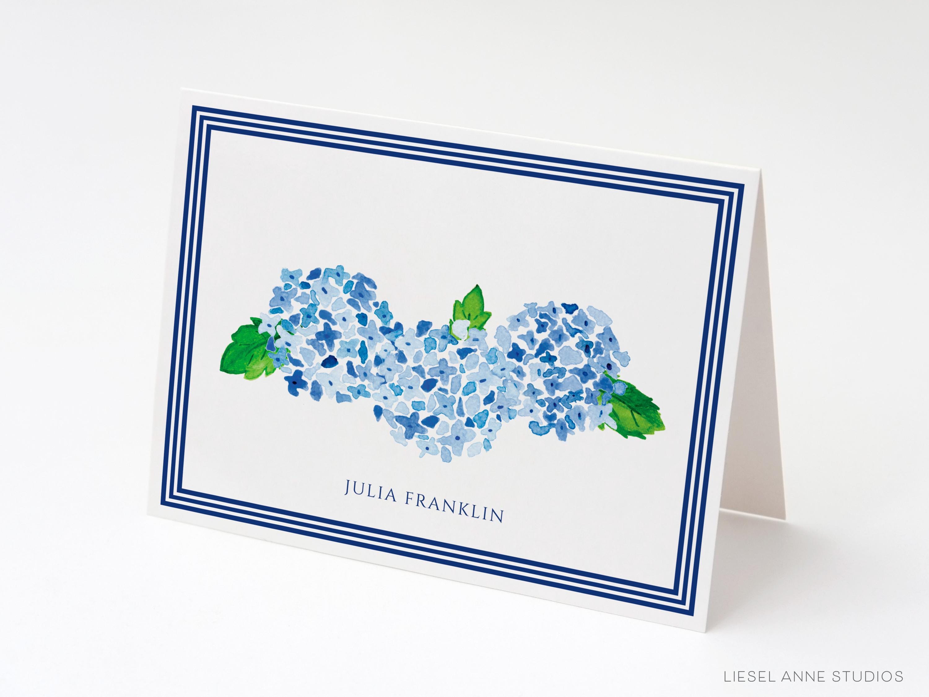Personalized Hydrangea Watercolor Note Card Set | Preppy Thank You - Etsy