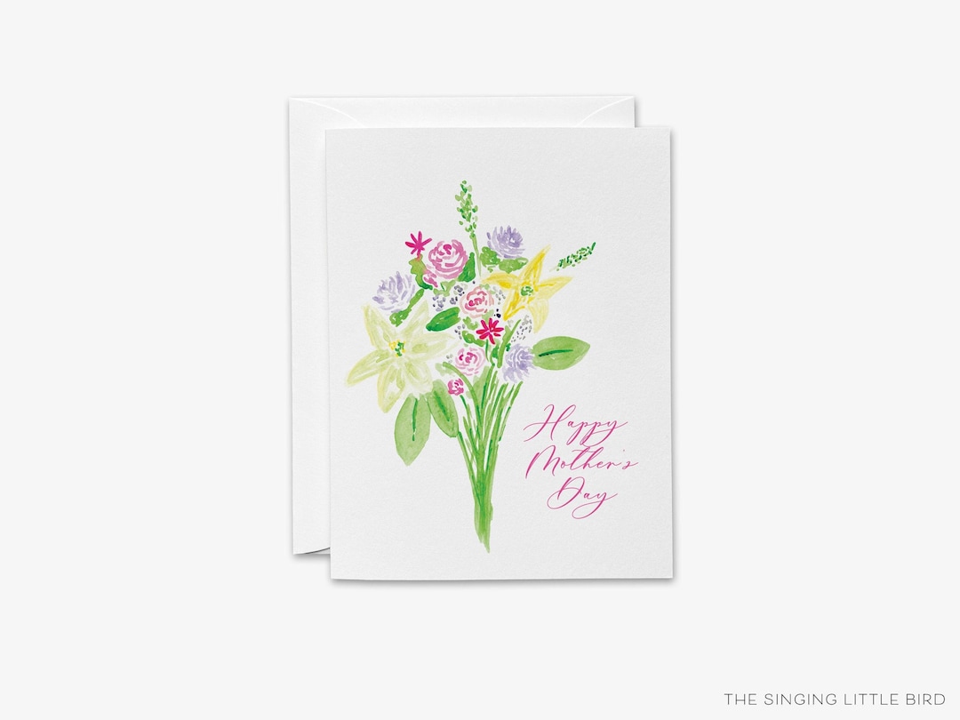 Happy Mother's Day Card | Spring Bouquet of Flowers | Lily Bouquet ...