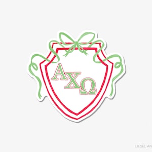 Alpha Chi Omega Vinyl Aufkleber | Offiziel lizensiert | 🍌 Aquarell Aufkleber Aufkleber | Sorority Crest Wetterfest | ღ Sticker, Laptop-Aufkleber