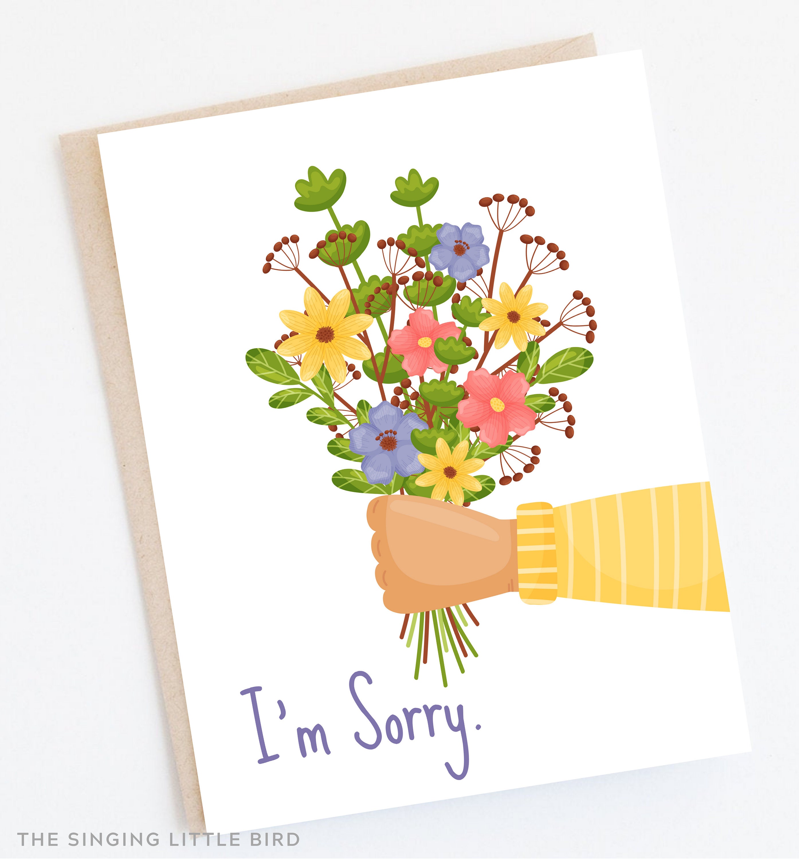 I'm Sorry Card / Flower Bouquet Card / Apology Card / I Etsy