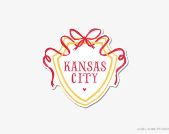Kansas City Wappen Vinyl Aufkleber | Offiziel lizensiert | KC Aquarell Aufkleber | KC Wappen Wetterfest | Kansas City Aufkleber für Laptop