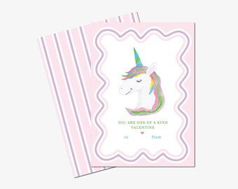 Kids Valentine Cards for School | Unicorn Valentine&#39;s Day Cards | Classroom Valentines | Kids Class Valentines | Unicorn Magic