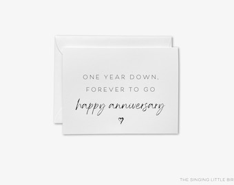 Carte d'anniversaire d'un an | Un an plus tard, toujours à parcourir, joyeux anniversaire | Carte premier anniversaire | Cadeau 1er anniversaire | Carte mari