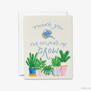 Helping Me Grow Teacher Card | Plant Thank You Note