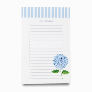Libreta de hortensias personalizada / Juego de libretas de hortensias / Lista de tareas de primavera / Libretas femeninas / Regalo floral personalizado / Regalo de flores