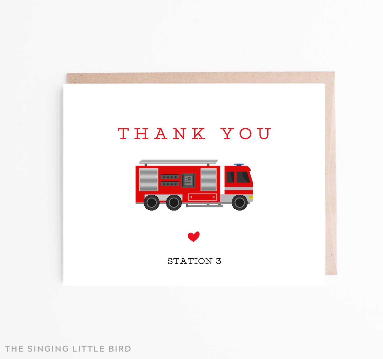 Firefighter Thank You Card / Firetruck Thank You / Fireman | Etsy
