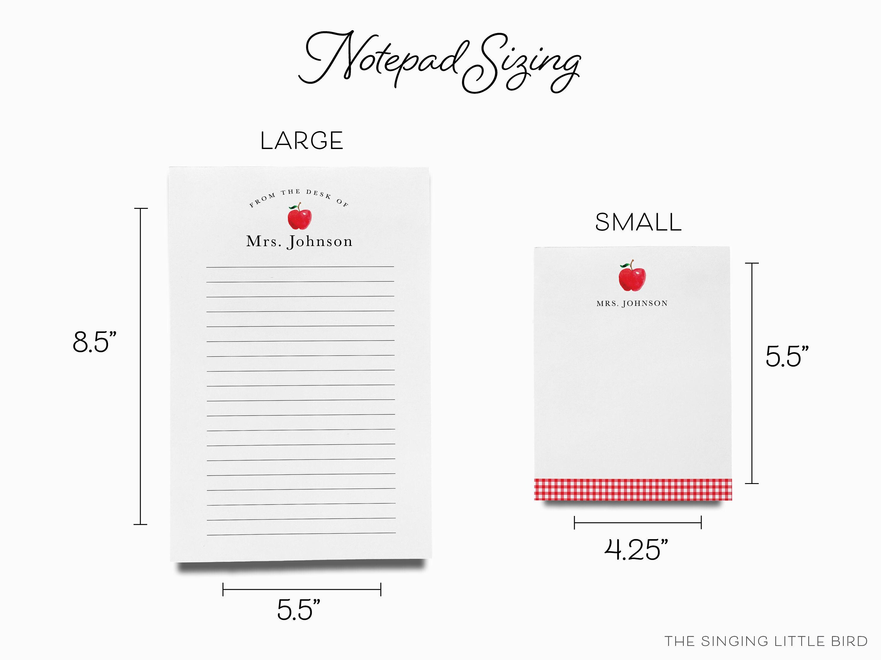 Teacher Personalized Notepad | Teacher Gift Notepad Set | Apple to Do ...