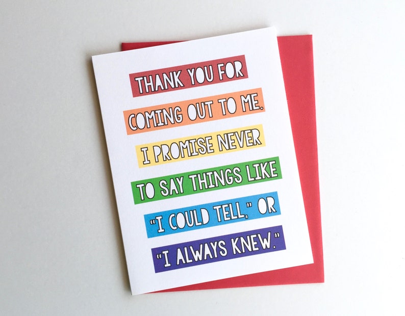 Transvestite coming out cards