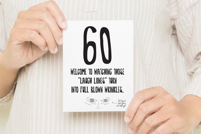 BDGC034 // Welcome to Turning 60 // Funny birthday card // | Etsy