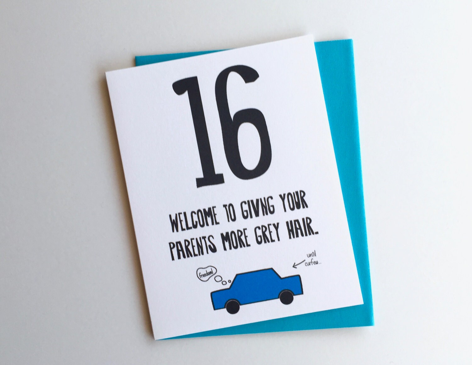 Funny 16th Birthday Card // 16th Birthday Card // Etsy