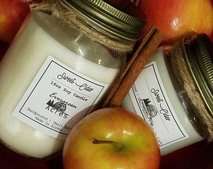 Sweet Cider Hand Poured Soy Candle - Made in Alaska