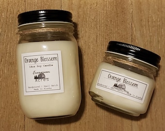 Orange Blossom handpicked soy candle made in Alaska