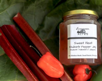 Rhubarb Pepper Jelly - Sweet Heat - Made in Alaska