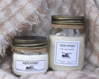 Warm October - Hand Poured Soy Candle Made in Alaska