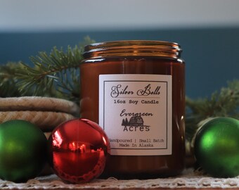 Silver Bells Hand Poured Soy Candle - Made in Alaska