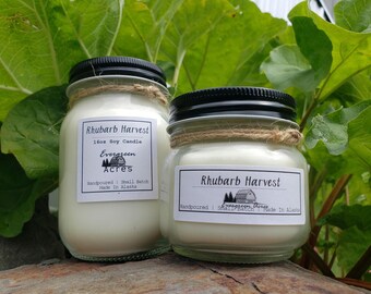 Rhubarb Harvest Hand Poured Soy Candles Made in Alaska