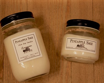 Pineapple Sage - Hand Poured Soy Wax Candle Made in Alaska
